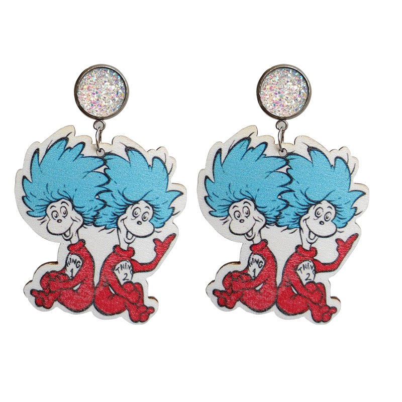 Cute Student-teacher Earrings - Shiny Stainless Steel Base - Steel Pin Studs - product image 5