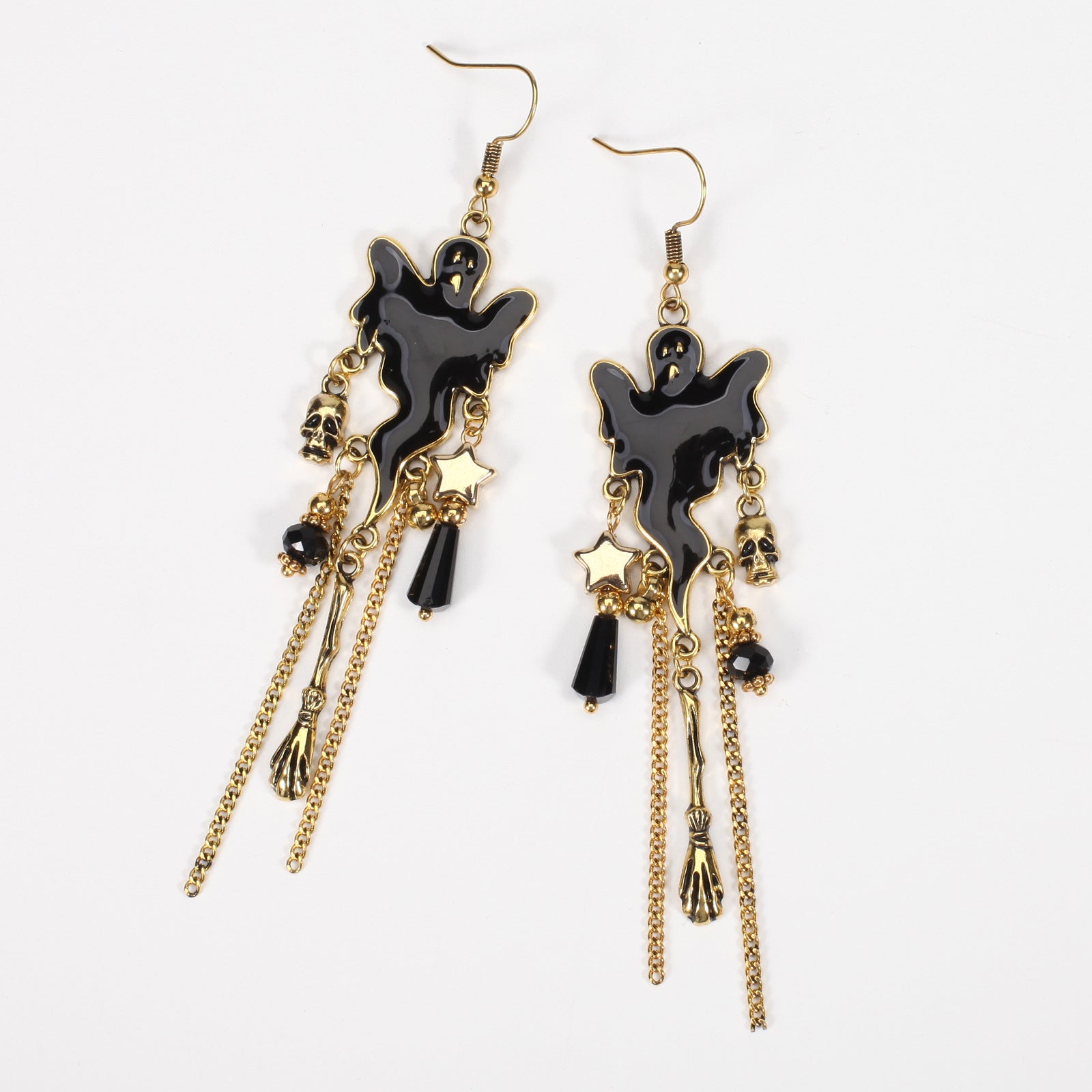 Halloween Earrings Pumpkin Hat Ghost Skull Bat Spider Web Pattern Earrings - product image 22