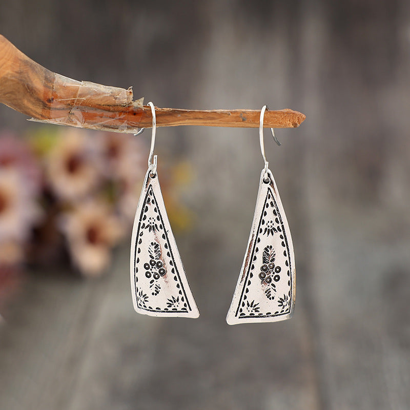 Boho Vintage Geometric Floral Cross Earrings - product image 2