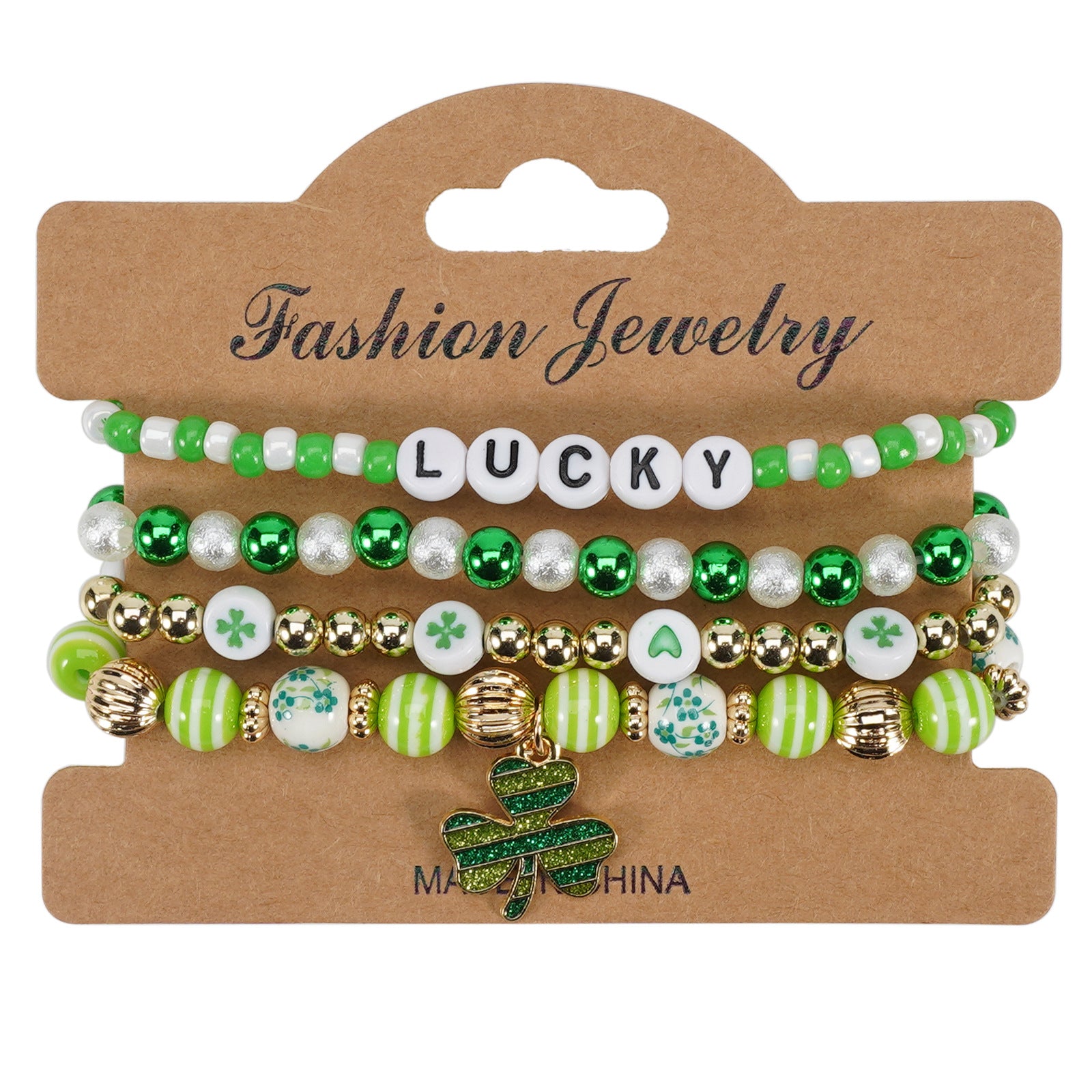 St. Patrick's Day Bracelet Irish Festival Green Lucky Clover Pendant Soft - product image 5