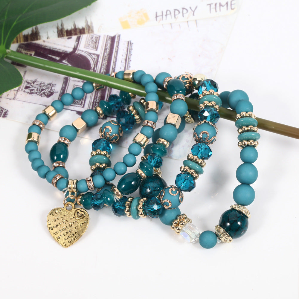 Boho Heart Cross Beaded Crystal Necklace for Women - product image 32