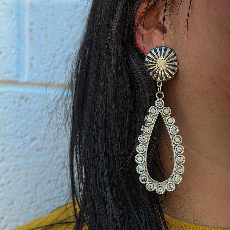 Western Turquoise Vintage Statement Earrings - product image 1