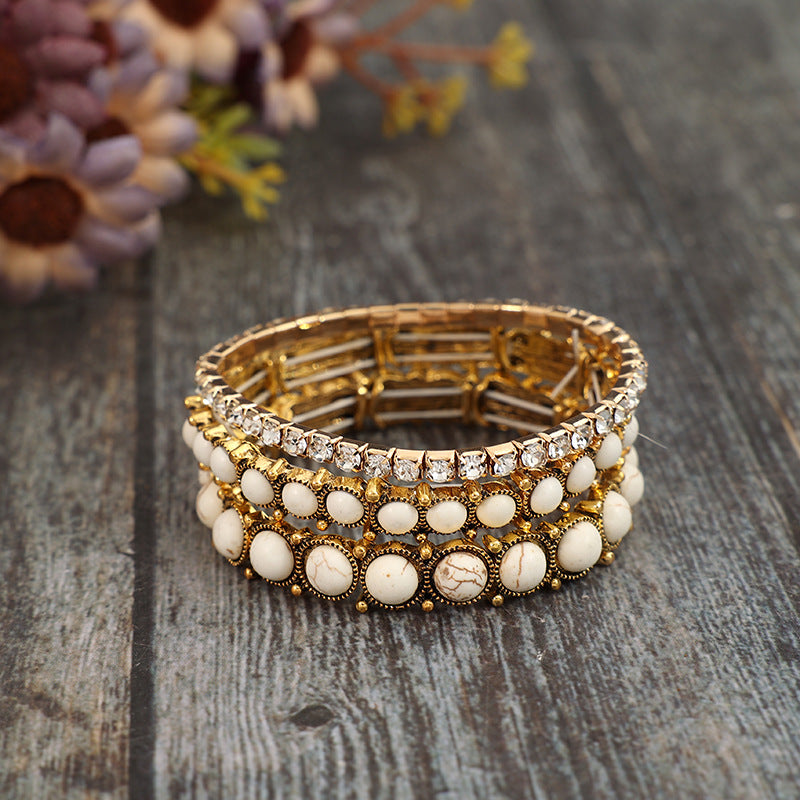 Turquoise Boho Vintage Crystal Bracelet