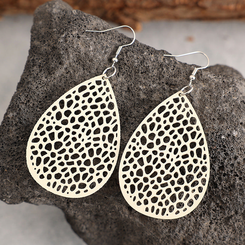 Vintage Cross Leather Earrings