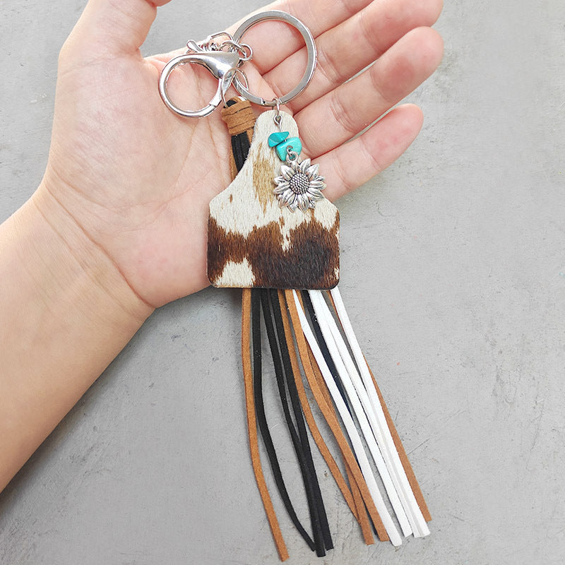 Western Turquoise Vintage Geometric Floral Keychain - product image 15