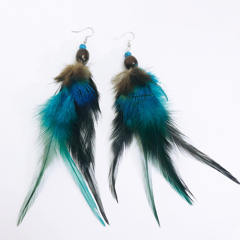 Boho Vintage Feather Beaded Earrings - product image 7