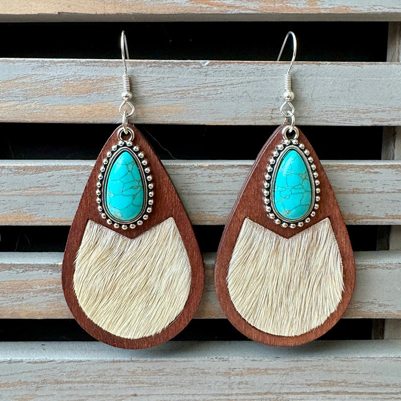 Western Vintage Horse Cross Leather Earrings - product image 11
