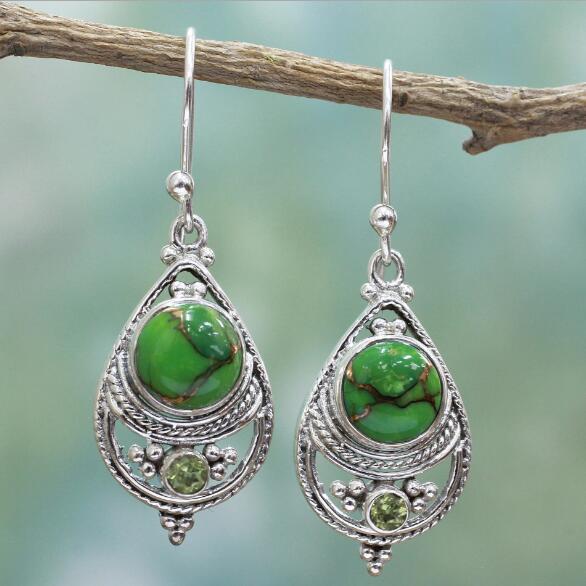 Earrings Inlaid with Sea Blue Topaz for Women Creative Rotating Water Drop - product image 50