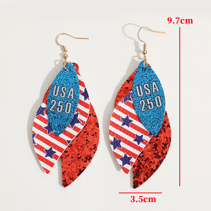 Cross Leather Earrings for Women