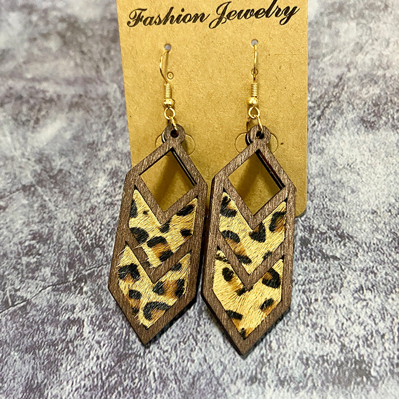 Western Geometric Cross Leather Earrings - product image 9