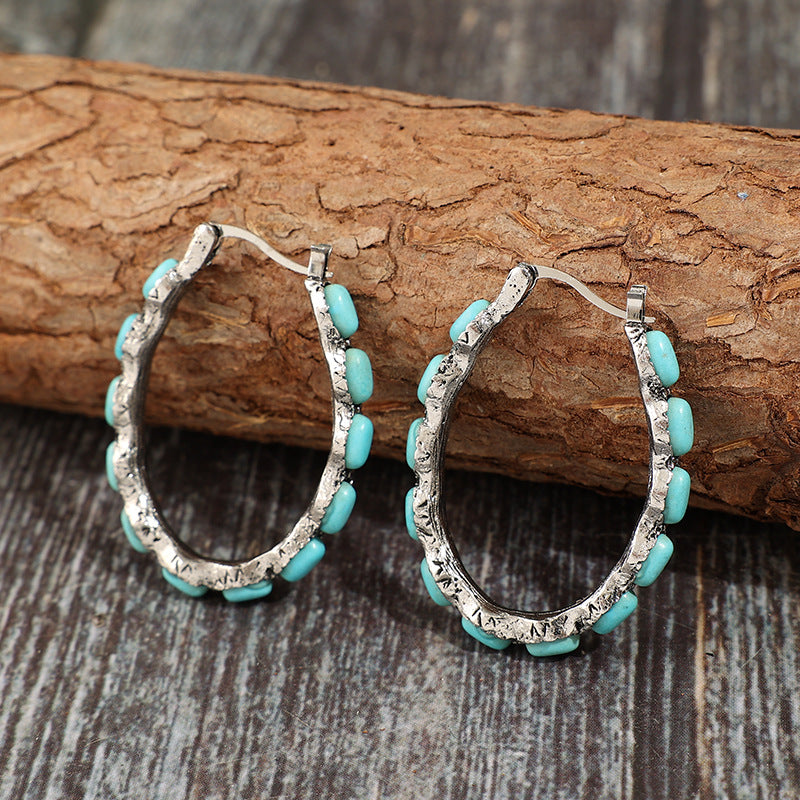 Western Turquoise Vintage Cross Earrings - product image 2