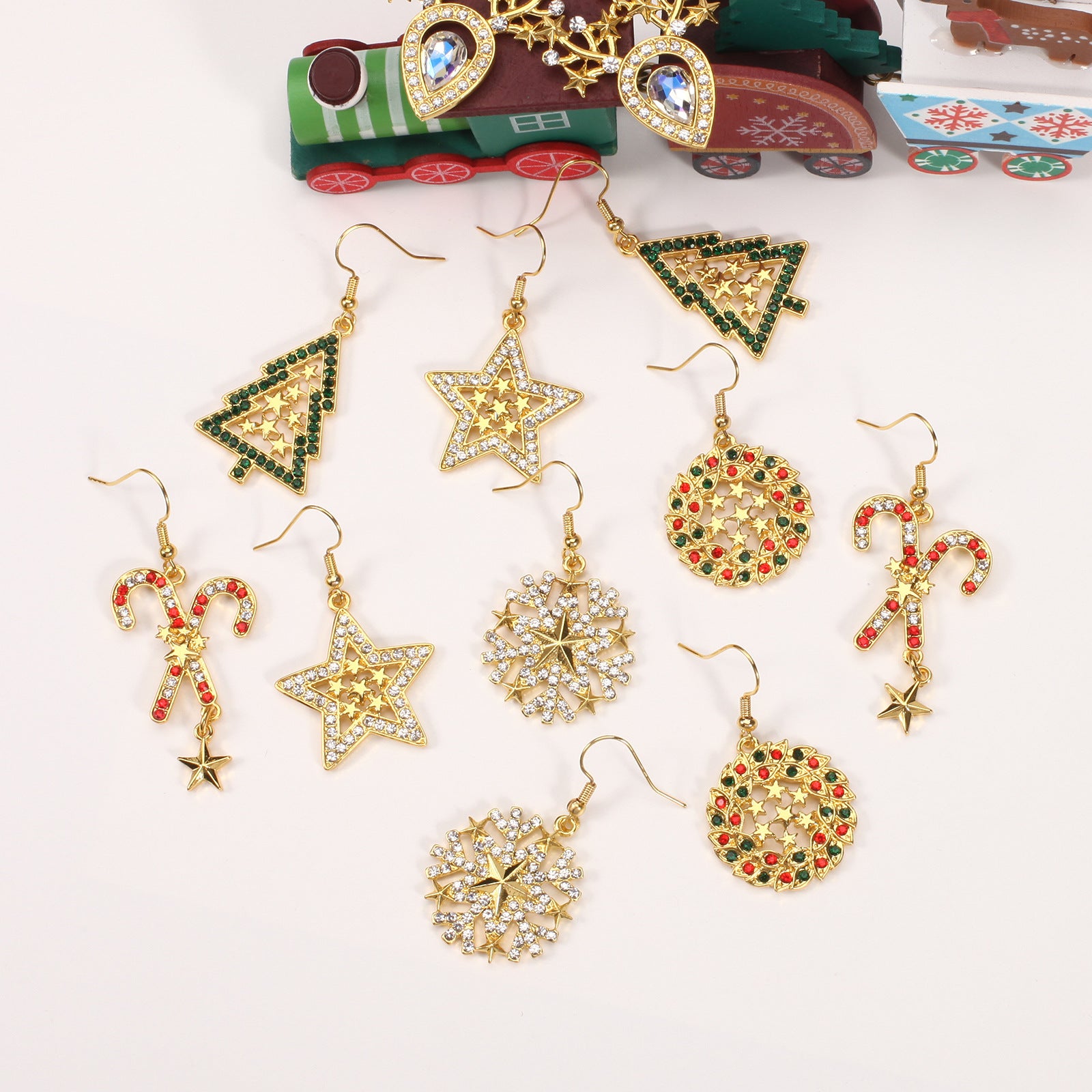 Christmas Earrings - Snowflake - Candy Cane - Reindeer Antler Party Earrings - product image 2
