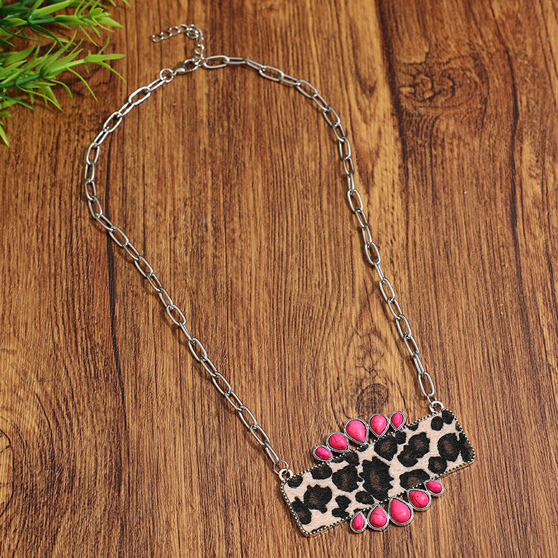 Turquoise Boho Vintage Geometric Necklace - product image 10