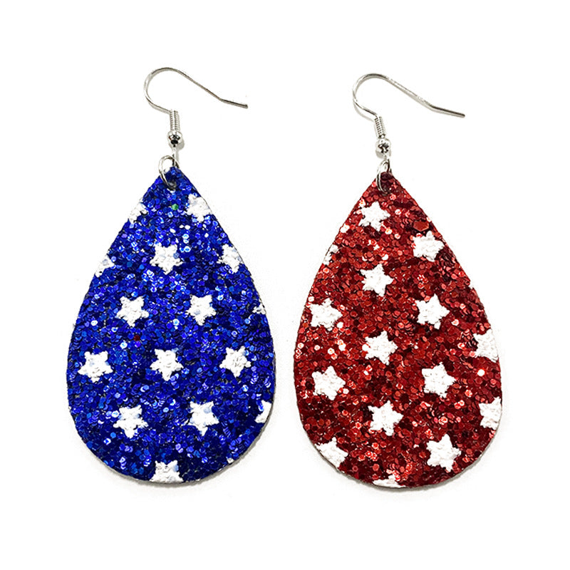 Cross Flag Leather Earrings - product image 5