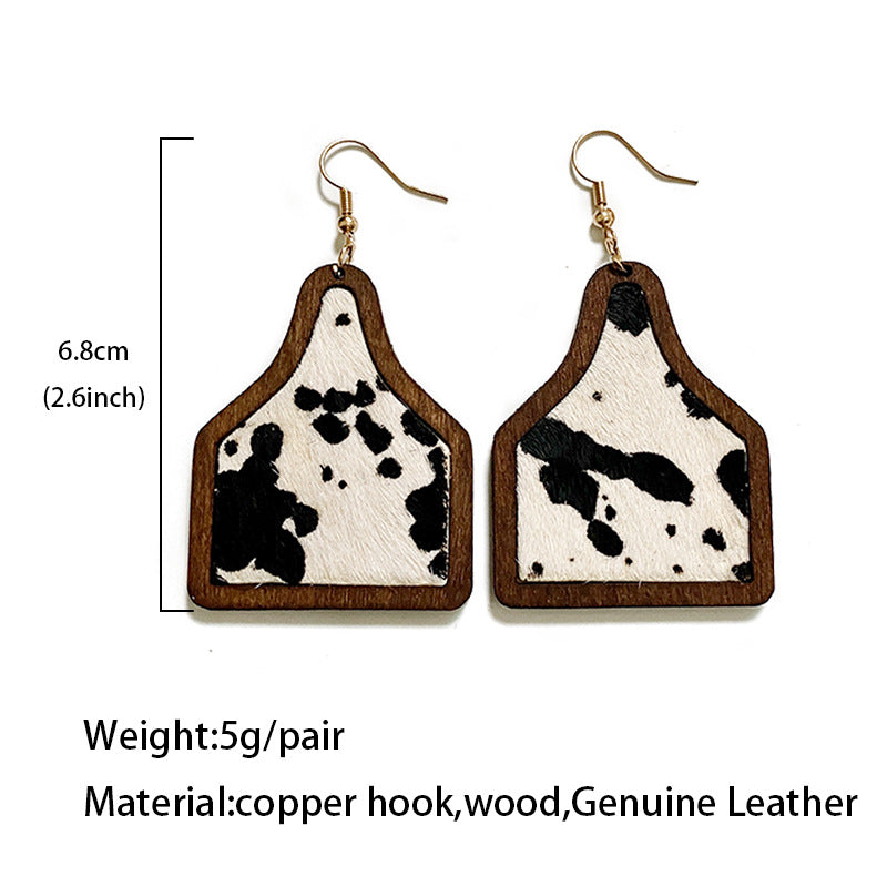 Western Boho Horse Cross Leather Earrings - product image 4