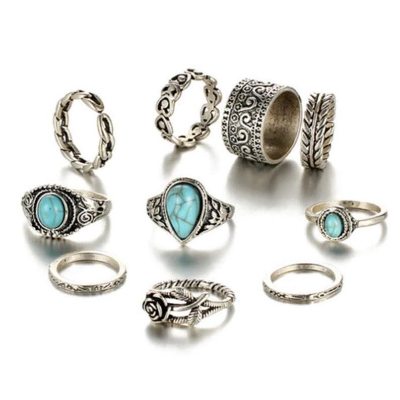 Turquoise Vintage Floral Cross Ring - product image 3