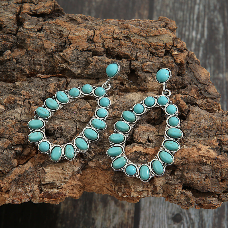 Turquoise Vintage Statement Cross Earrings - product image 2
