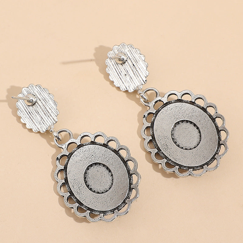 Turquoise Boho Vintage Cross Earrings - product image 7