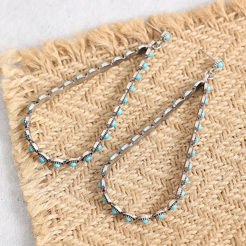 Turquoise Statement Cross Earrings - product image 5