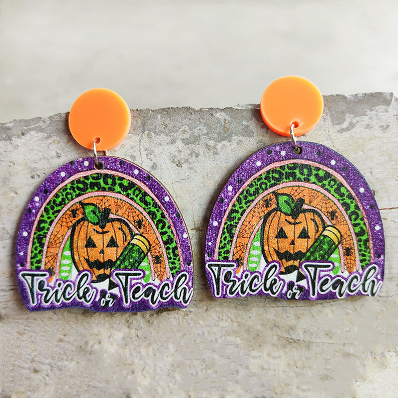 Thanksgiving Halloween Earrings Teacher Gifts Student Earrings Rainbow - product image 3