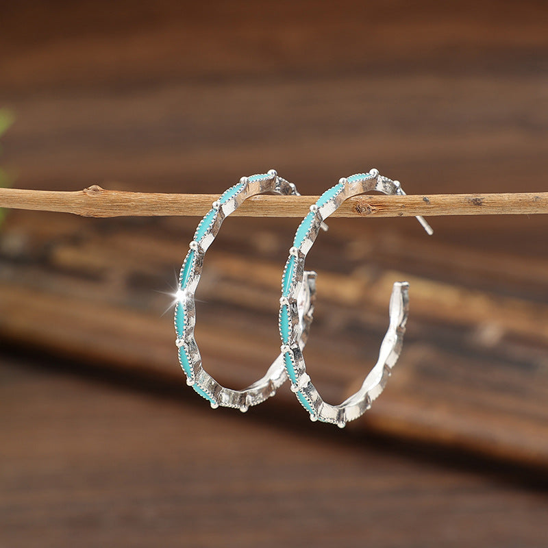 Turquoise Boho Cross Earrings - product image 2