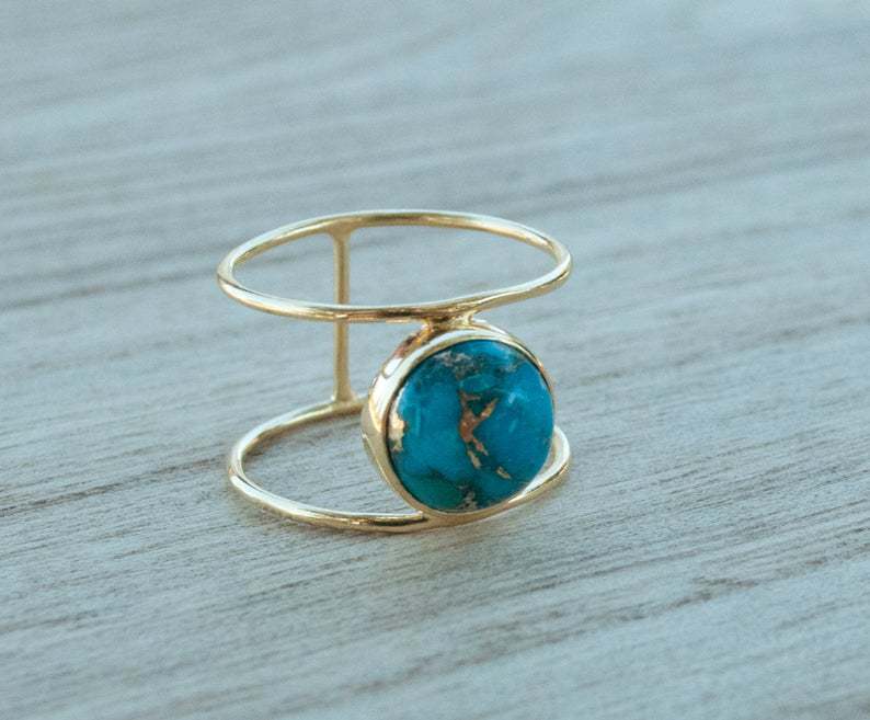 Turquoise Vintage Resin Ring for Women