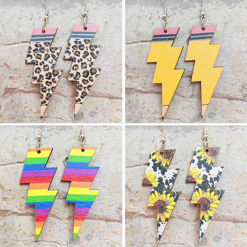 Floral Cross Wood Earrings - product image 1