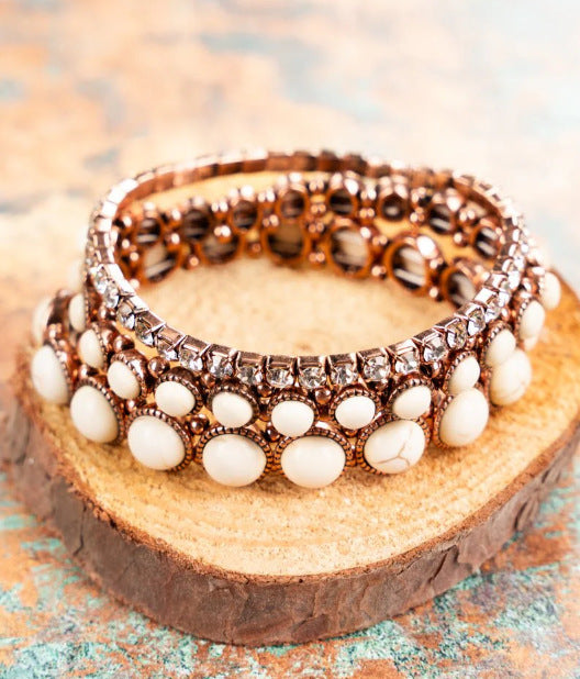 Turquoise Boho Vintage Crystal Bracelet