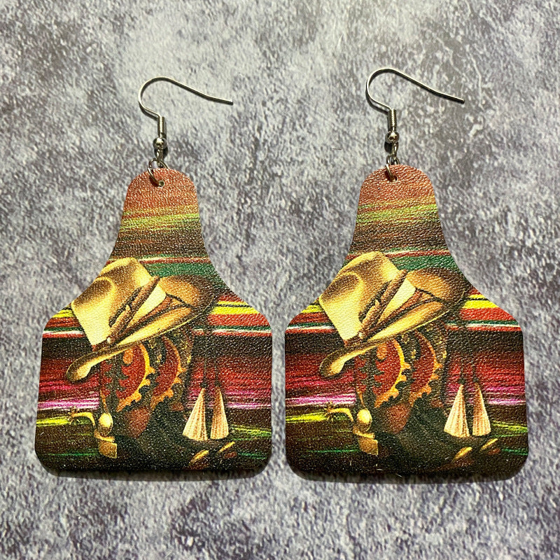 Western Boho Vintage Cross Leather Earrings - product image 12