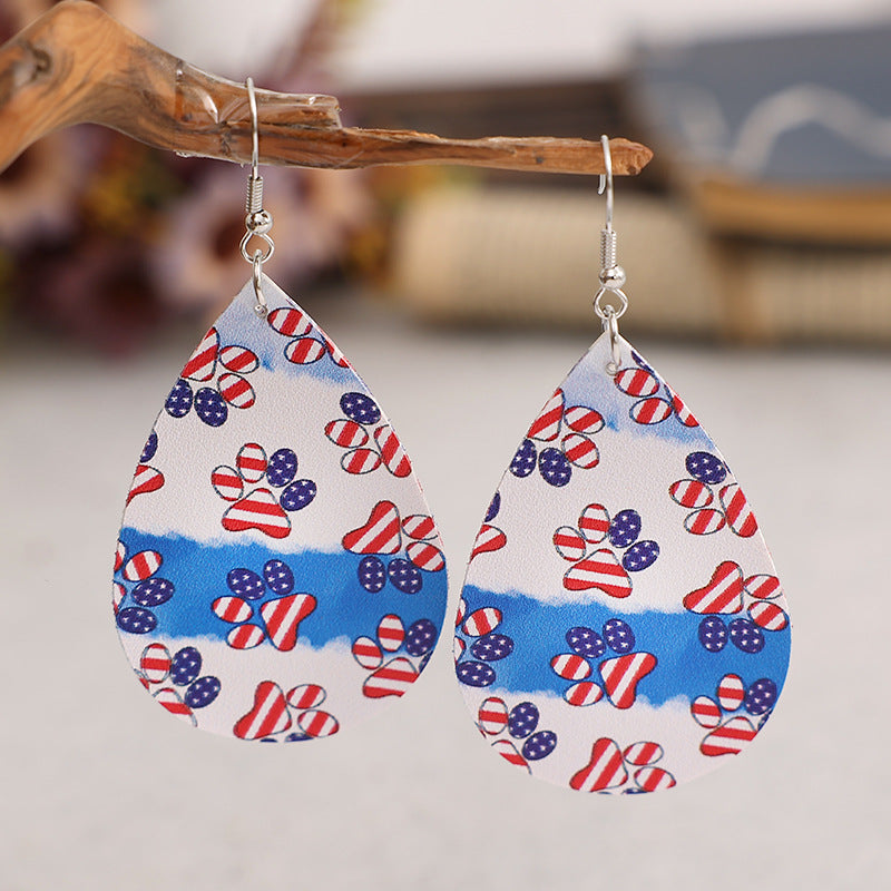 Cross Flag Leather Earrings - product image 3