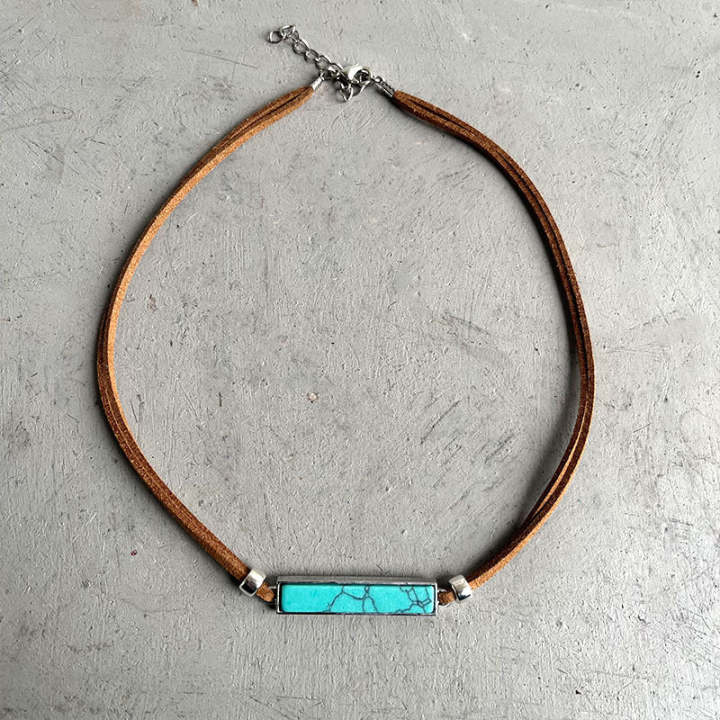 Western turquoise vintage geometric cross necklace for a country concert outfit
