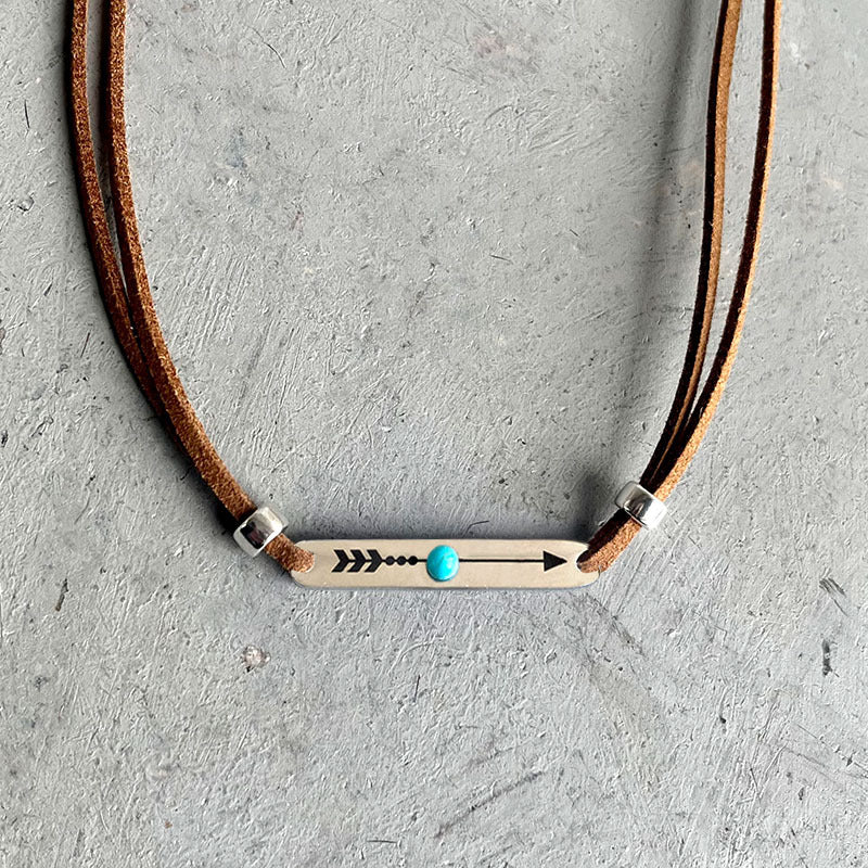 Western Turquoise Vintage Geometric Cross Necklace - product image 7