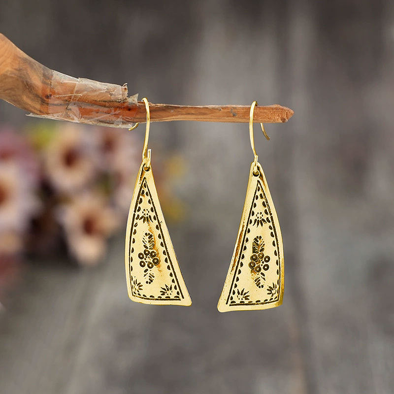 Boho Vintage Geometric Floral Cross Earrings - product image 3