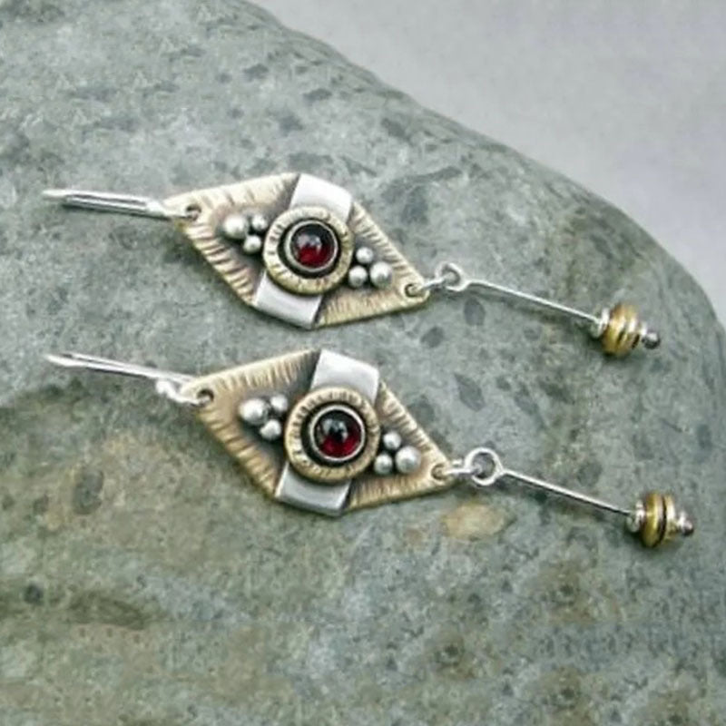 Vintage Geometric Cross Earrings