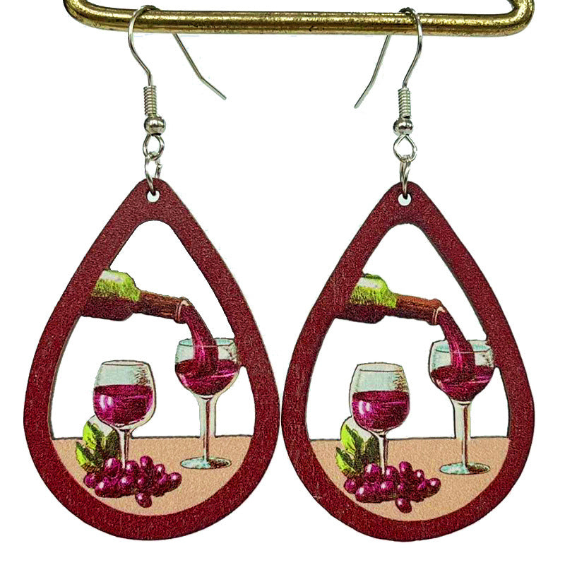 Vintage Cross Wood Earrings - product image 6