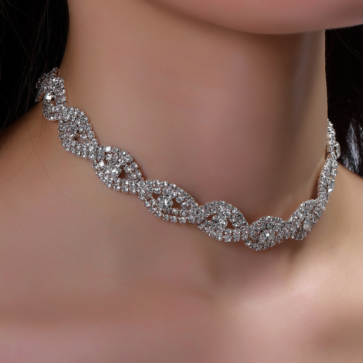 Crystal Leaf Tennis Necklace for Women - product image 1