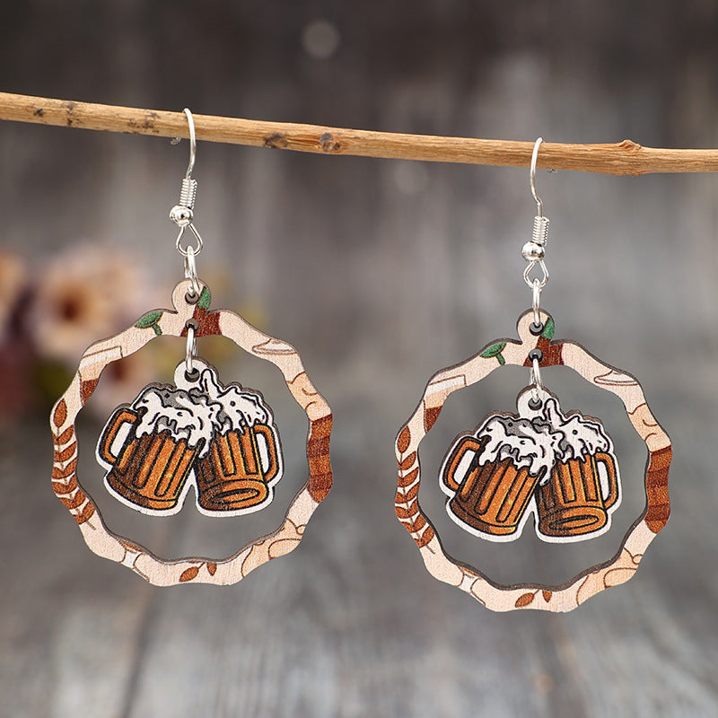 Cross Wood Earrings - product image 1
