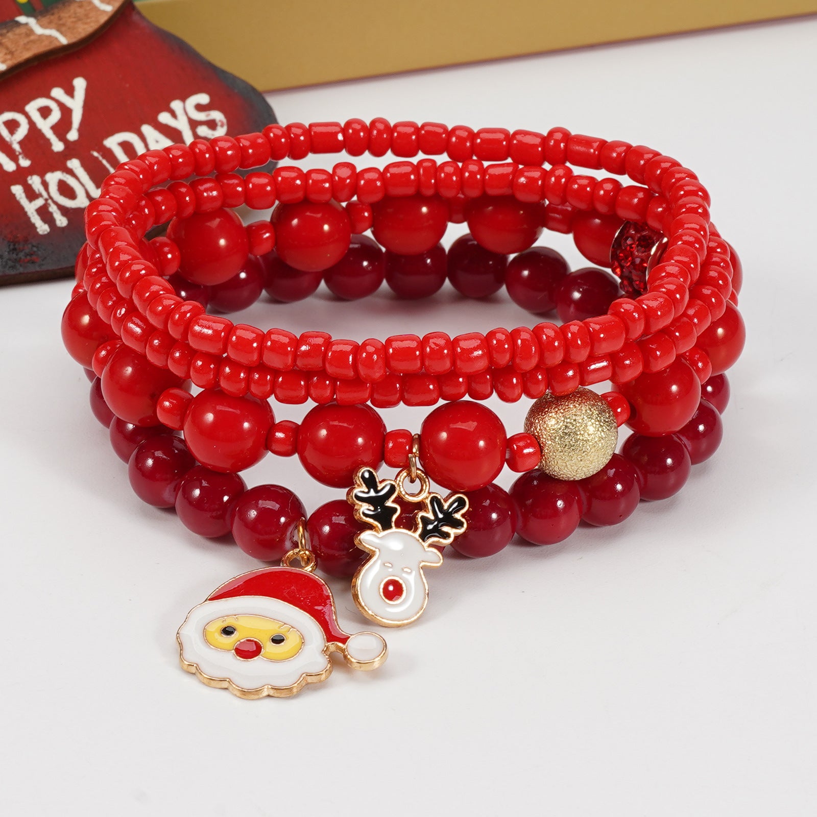 Christmas Bracelet Elastic Cord Bracelet Snowman - Snowflake - Christmas Tree - product image 15