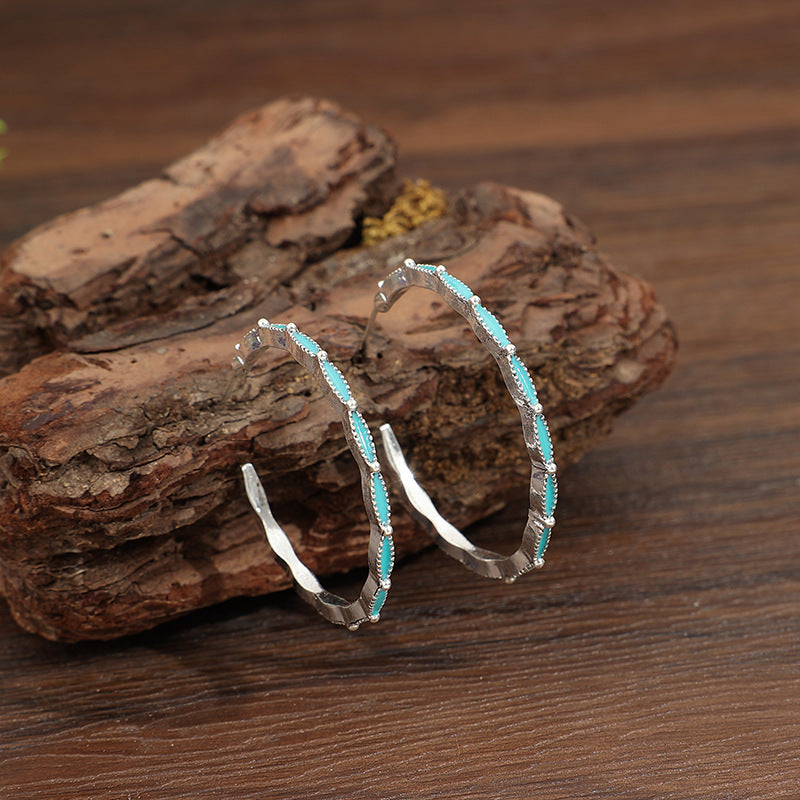 Turquoise Boho Cross Earrings - product image 7