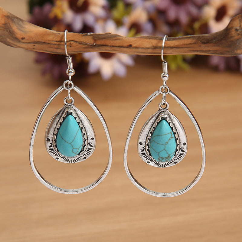 Turquoise Boho Vintage Earrings - product image 3