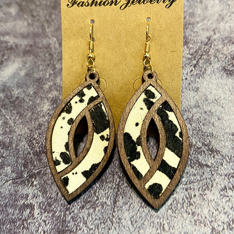 Western Vintage Cross Leather Earrings - product image 3