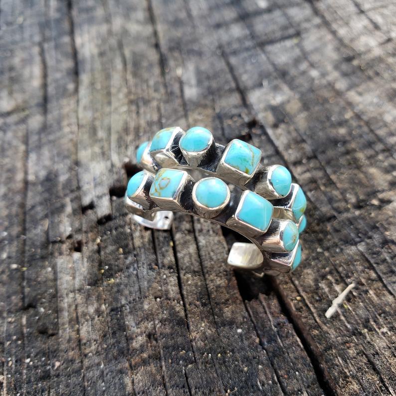 Turquoise Boho Vintage Statement Cross Earrings