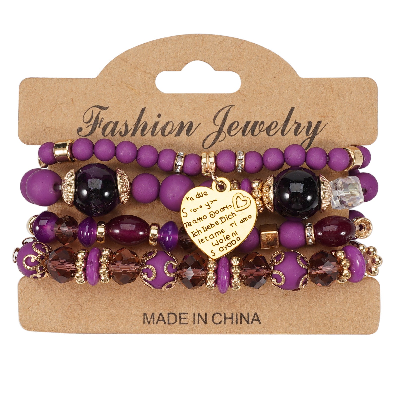 Boho Heart Cross Beaded Crystal Necklace for Women