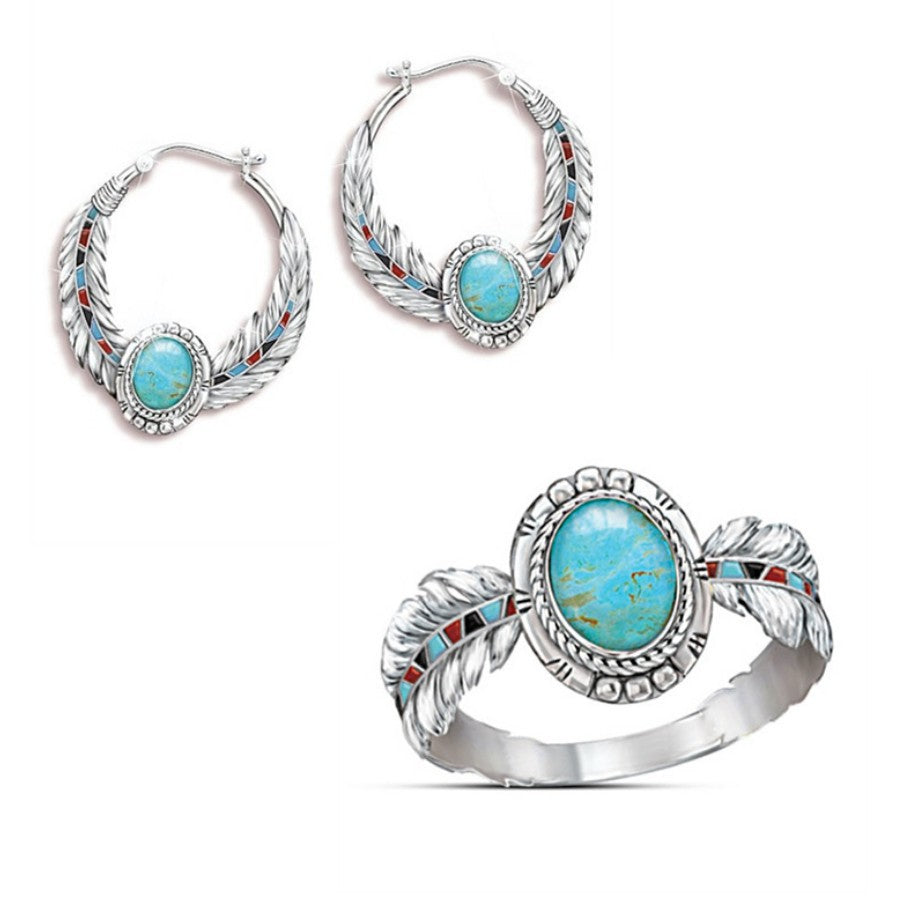 Turquoise Feather Jewelry Set - product image 7