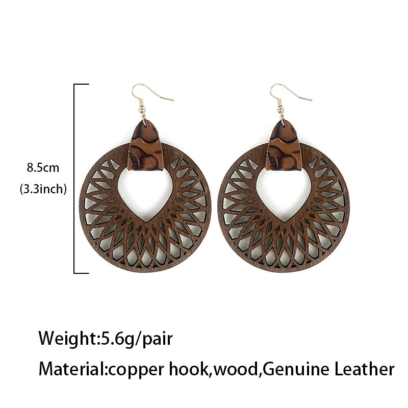 Vintage Statement Cross Wood Earrings - product image 4