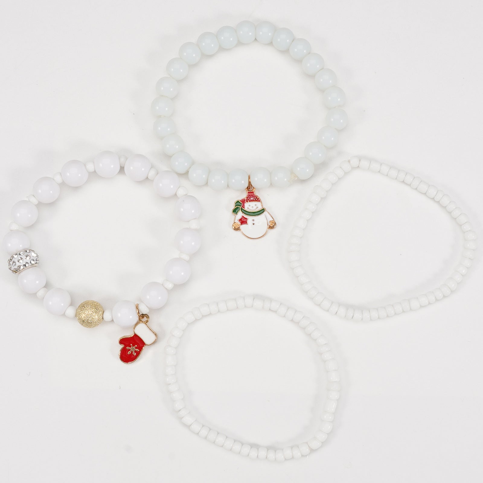 Christmas Bracelet Elastic Cord Bracelet Snowman - Snowflake - Christmas Tree