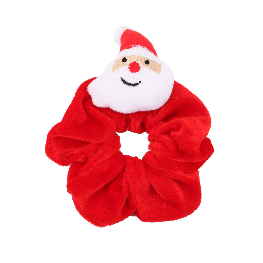 Christmas Velvet Scrunchies - Santa Claus and Deer Hair Ties - Korean Bun - product image 7