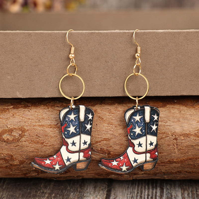 Western Vintage Cross Wood Earrings - product image 2