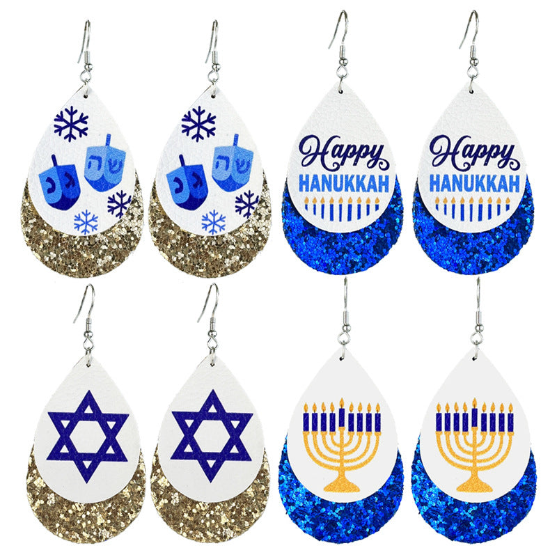 Cross Leather Earrings - product image 1