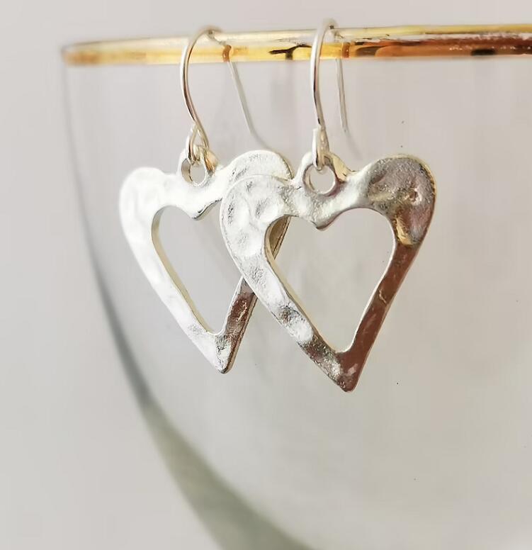 Vintage Heart Cross Earrings